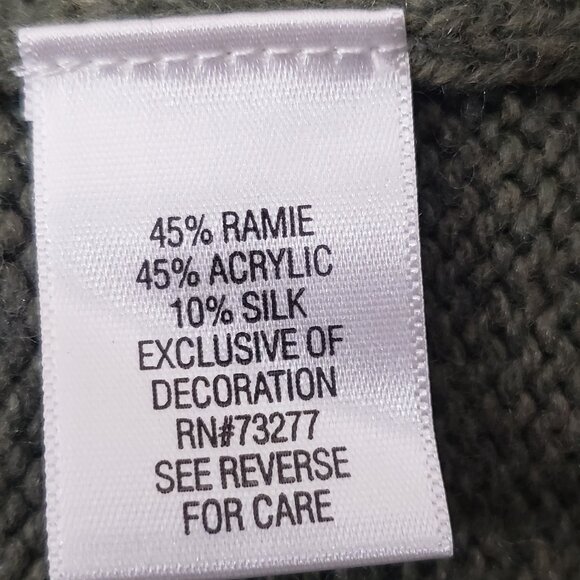 Croft & Barrow Sweater Size M Christmas Embroidered Holiday Ramie Silk Full Zip - Picture 10 of 11